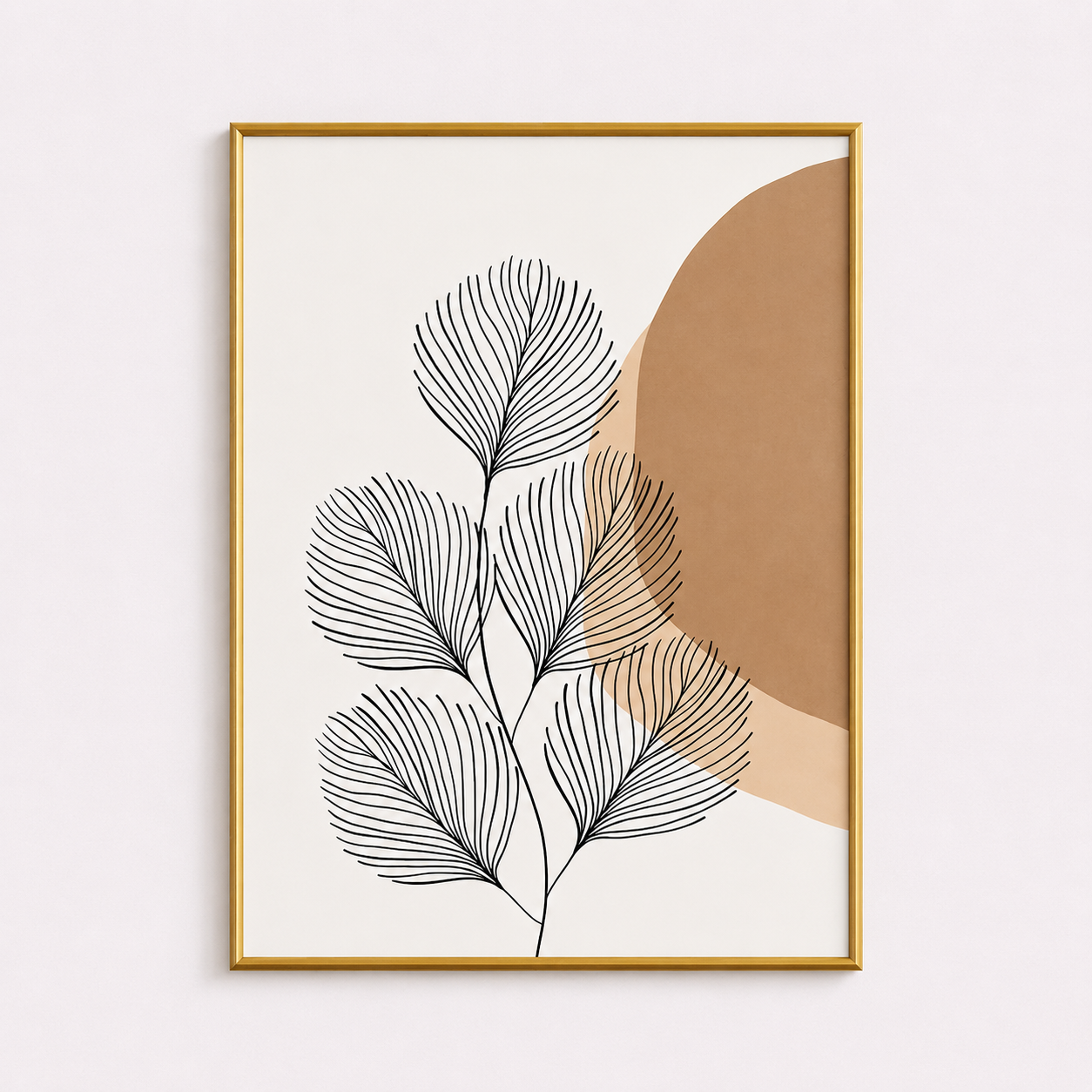 Delicate Palm Line Art Poster – Scandinavian Boho Wall Art