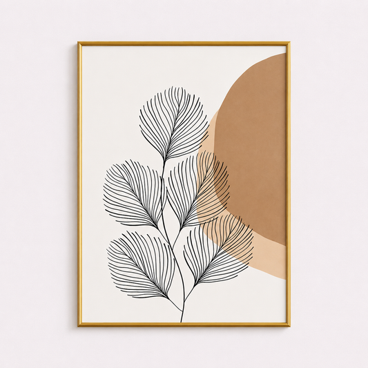 Delicate Palm Line Art Poster – Scandinavian Boho Wall Art