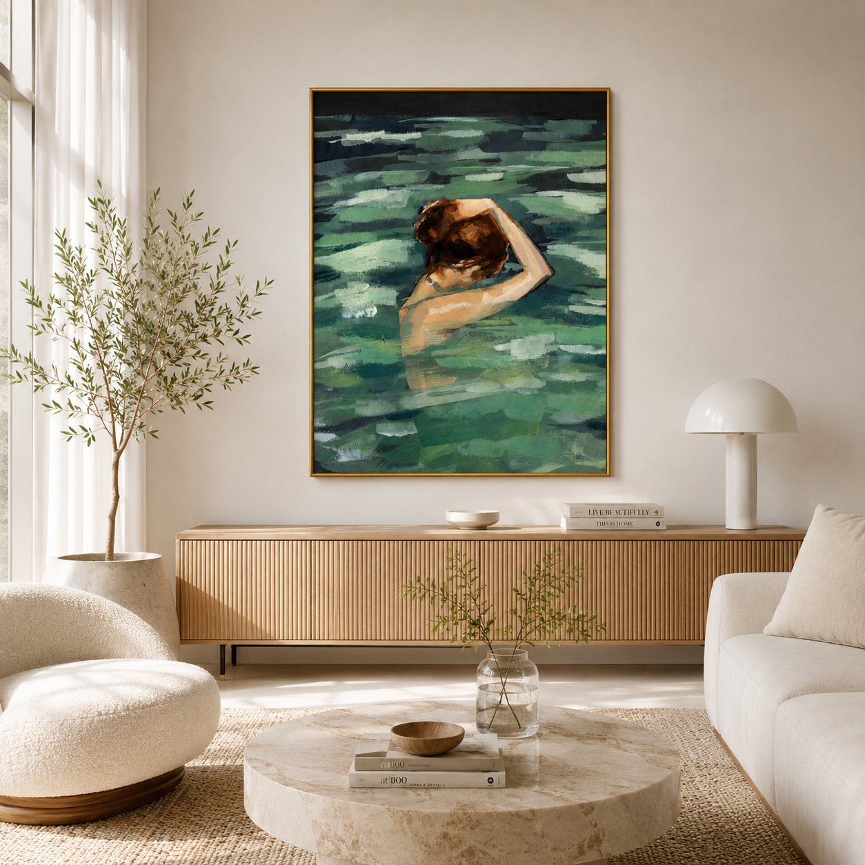 Emerald Waters Poster – Contemporary Figurative Wall Art