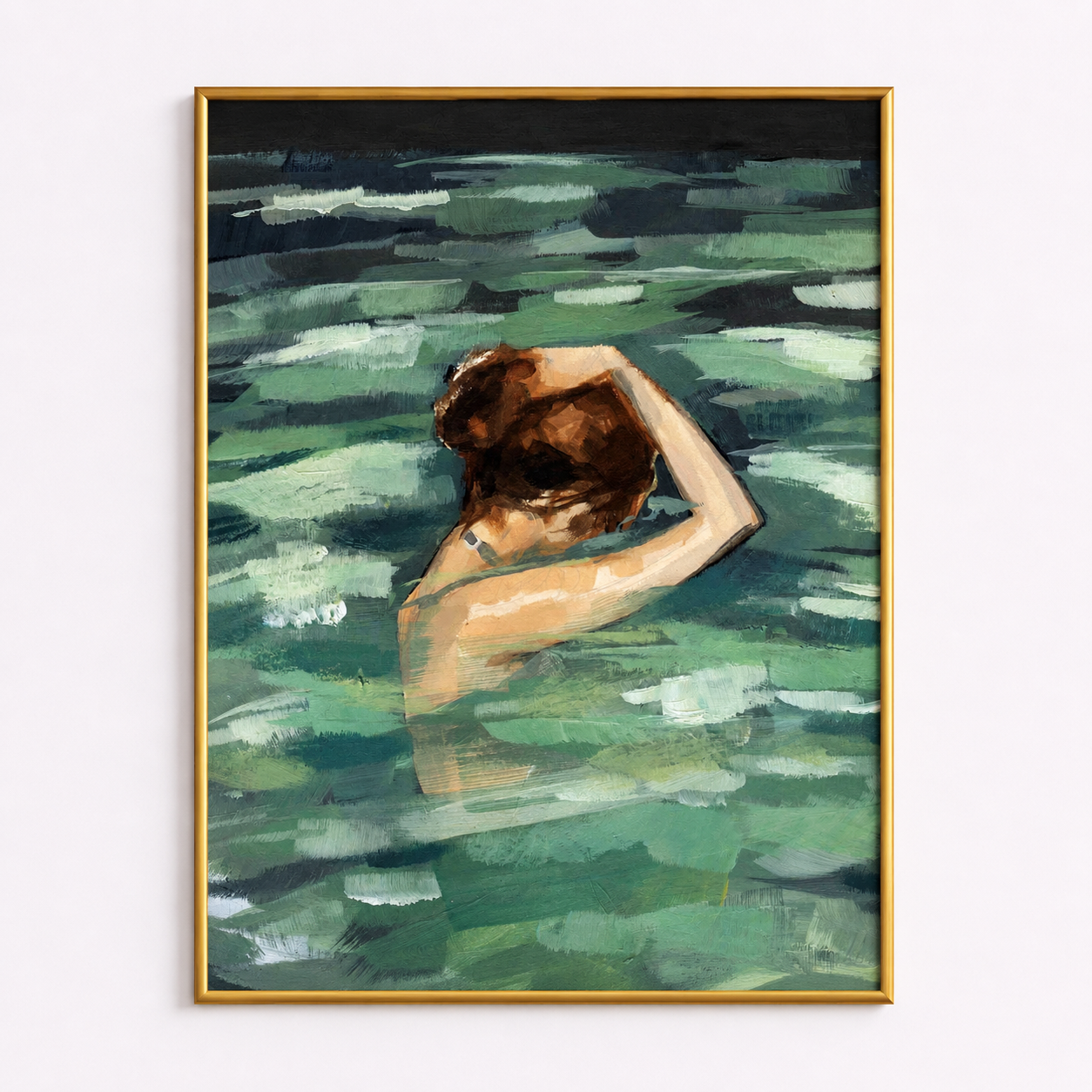 Emerald Waters Poster – Contemporary Figurative Wall Art