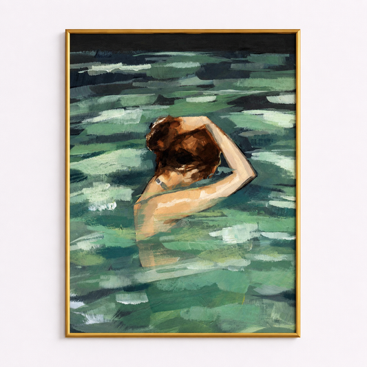 Emerald Waters Poster – Contemporary Figurative Wall Art