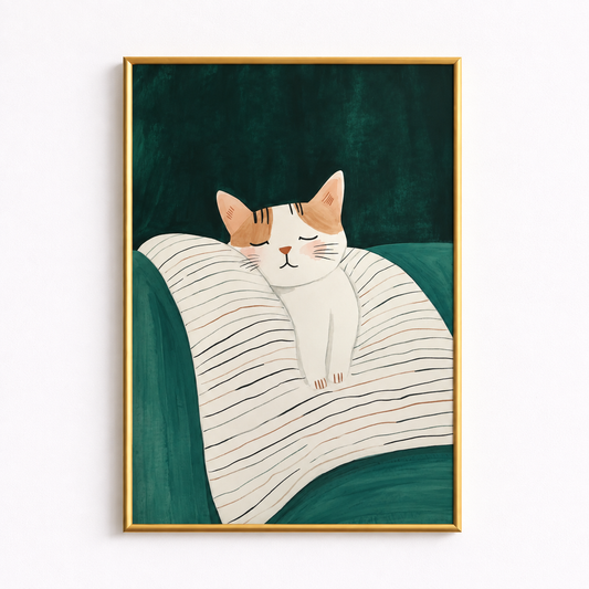 Little Moment of Peace Cozy Cat Poster