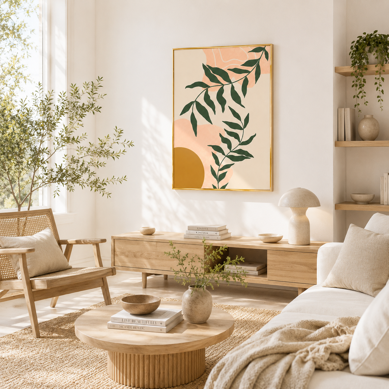 Botanical Harmony Poster – Scandinavian Boho Wall Art