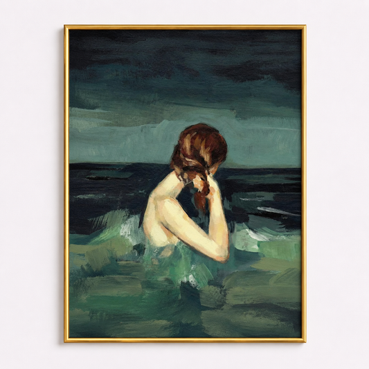 Sea of Reflection Poster – Contemporary Figurative Coastal Wall Art