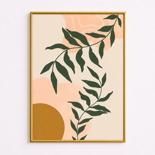 Botanical Harmony Poster – Scandinavian Boho Wall Art