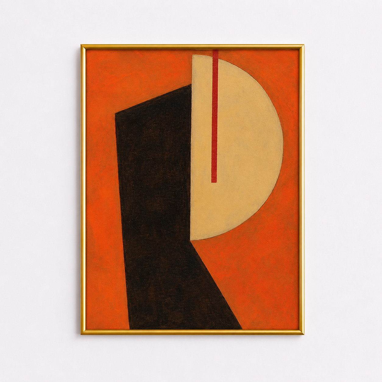 Burnt Orange Geometric Abstract Poster – Modern Bauhaus Wall Art