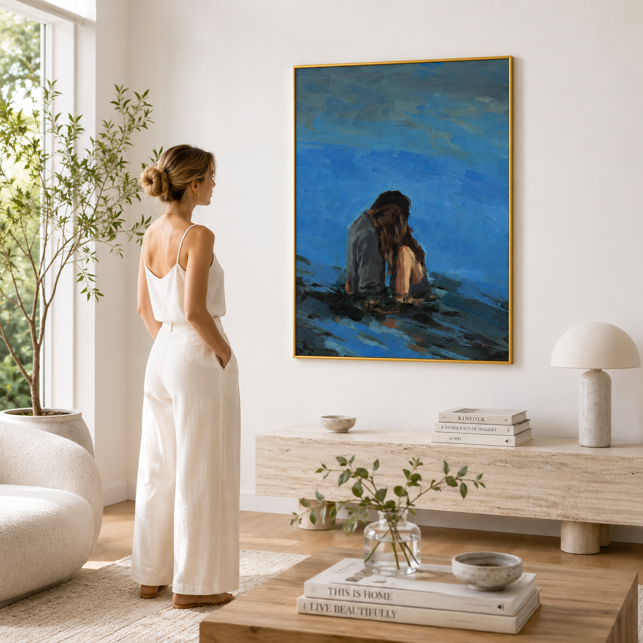 Together in Silence Poster – Contemporary Romantic Wall Art