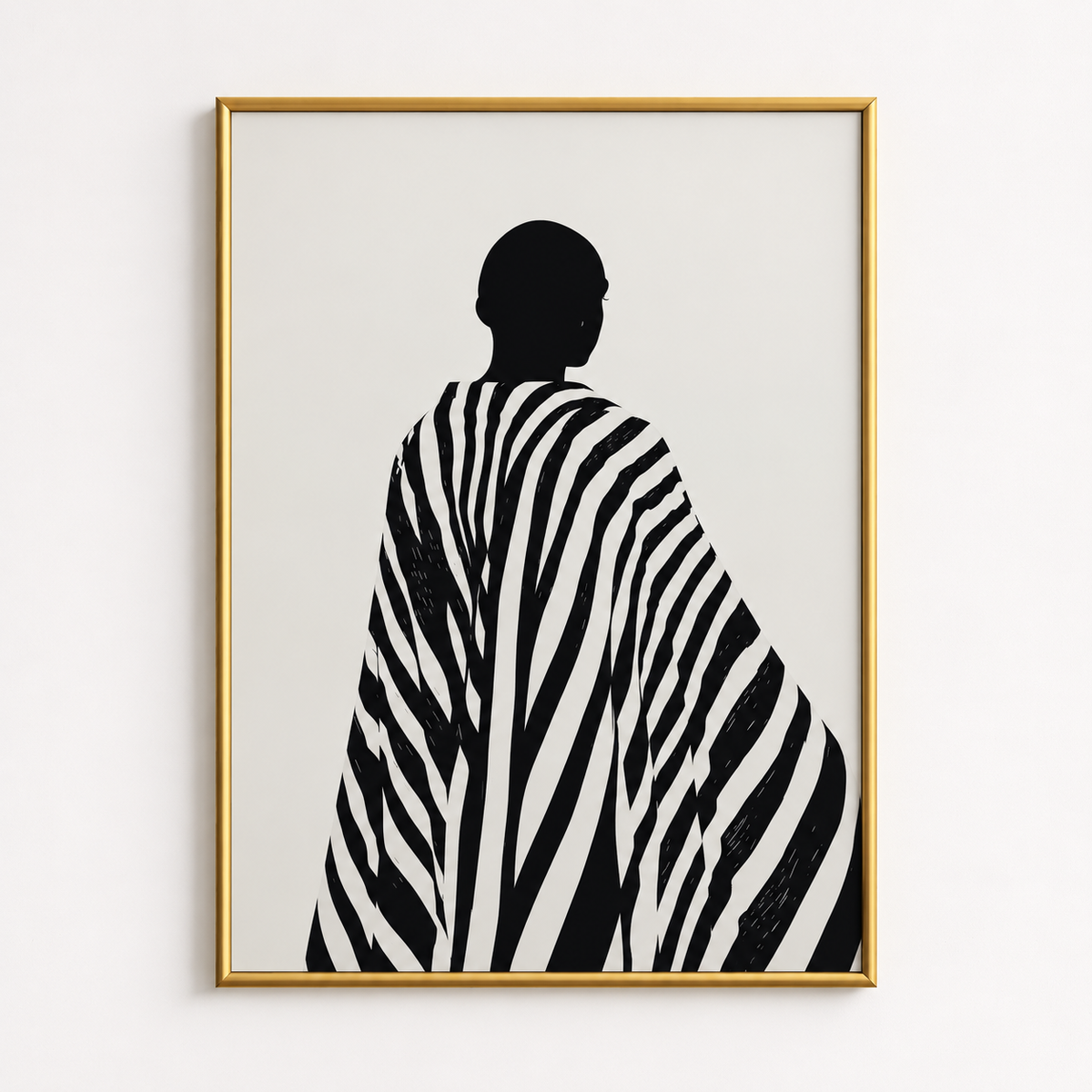 Wrapped in Stripes Minimalist Figure Art Poster