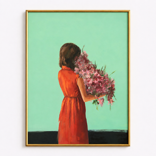 Blossoms of Grace Poster – Contemporary Floral Figure Wall Art