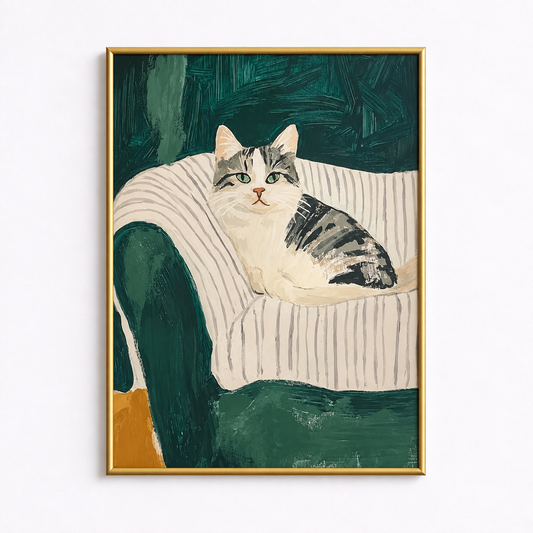Chairman Meow Cozy Tabby Cat Poster
