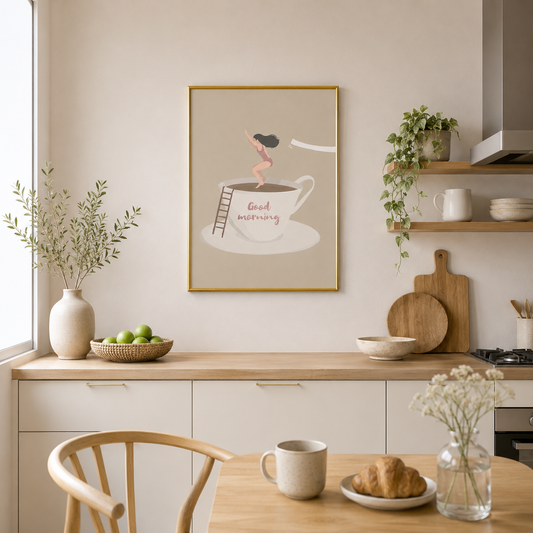 Good Morning Coffee Poster – Cozy Minimalist Wall Art