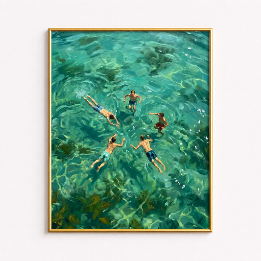 Summer Circle Poster – Mediterranean Swimming Wall Art