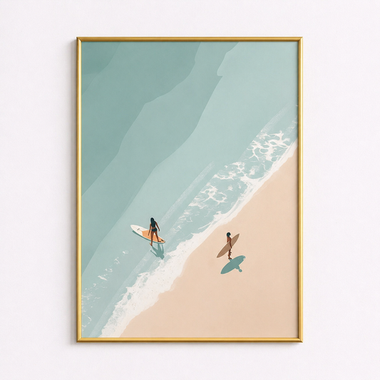 Ocean Minimal – Surf & Shore Aerial Wall Art Poster