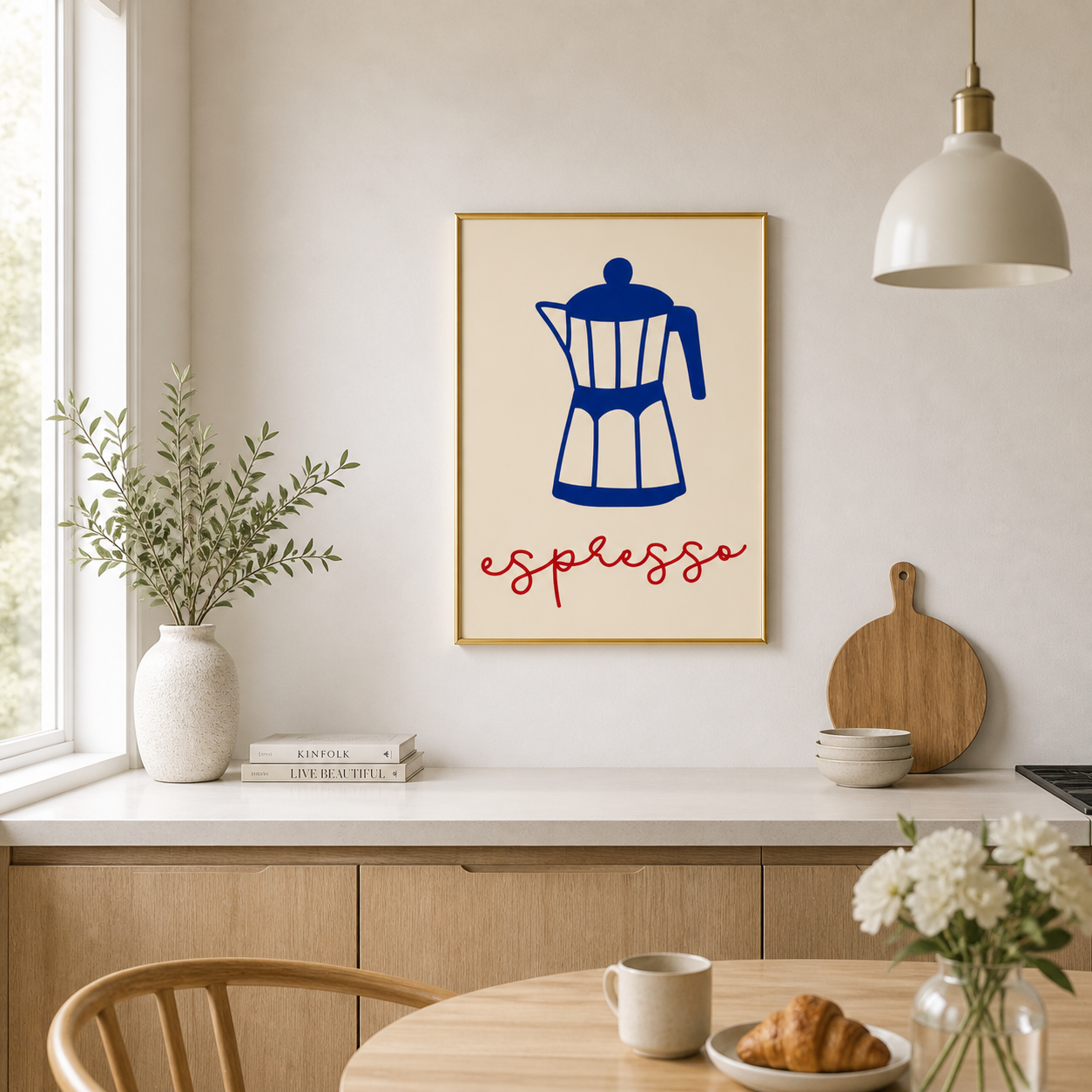 Minimal Espresso Poster – Scandinavian Coffee Wall Art