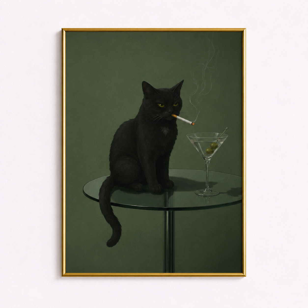After Hours – Black Cat Cocktail Wall Art