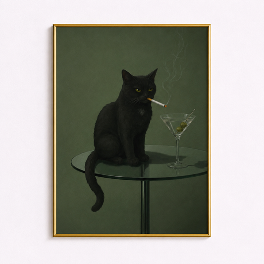 After Hours – Black Cat Cocktail Wall Art