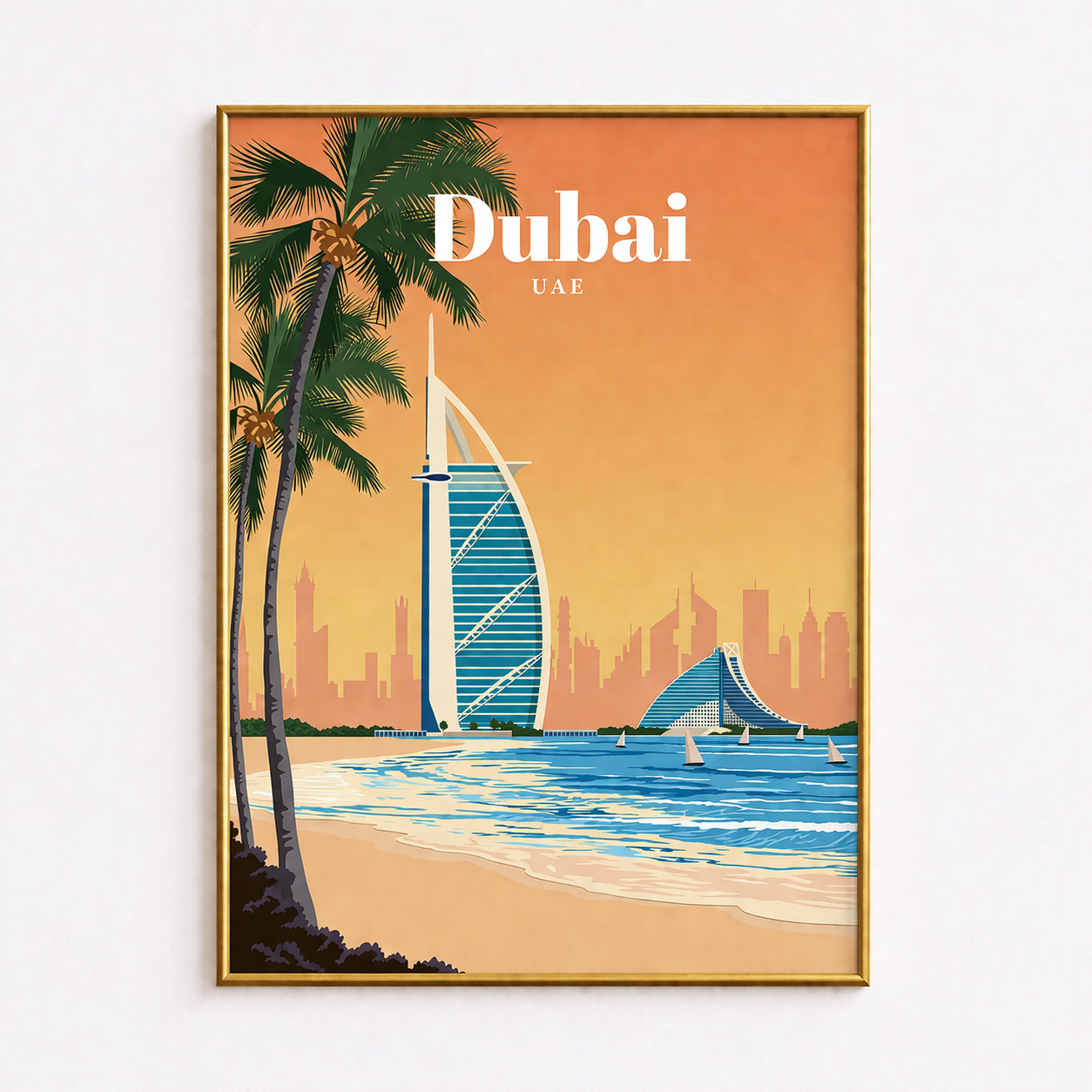 Dubai UAE Poster – Vintage Travel Wall Art