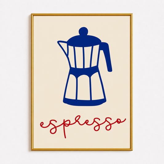 Minimal Espresso Poster – Scandinavian Coffee Wall Art