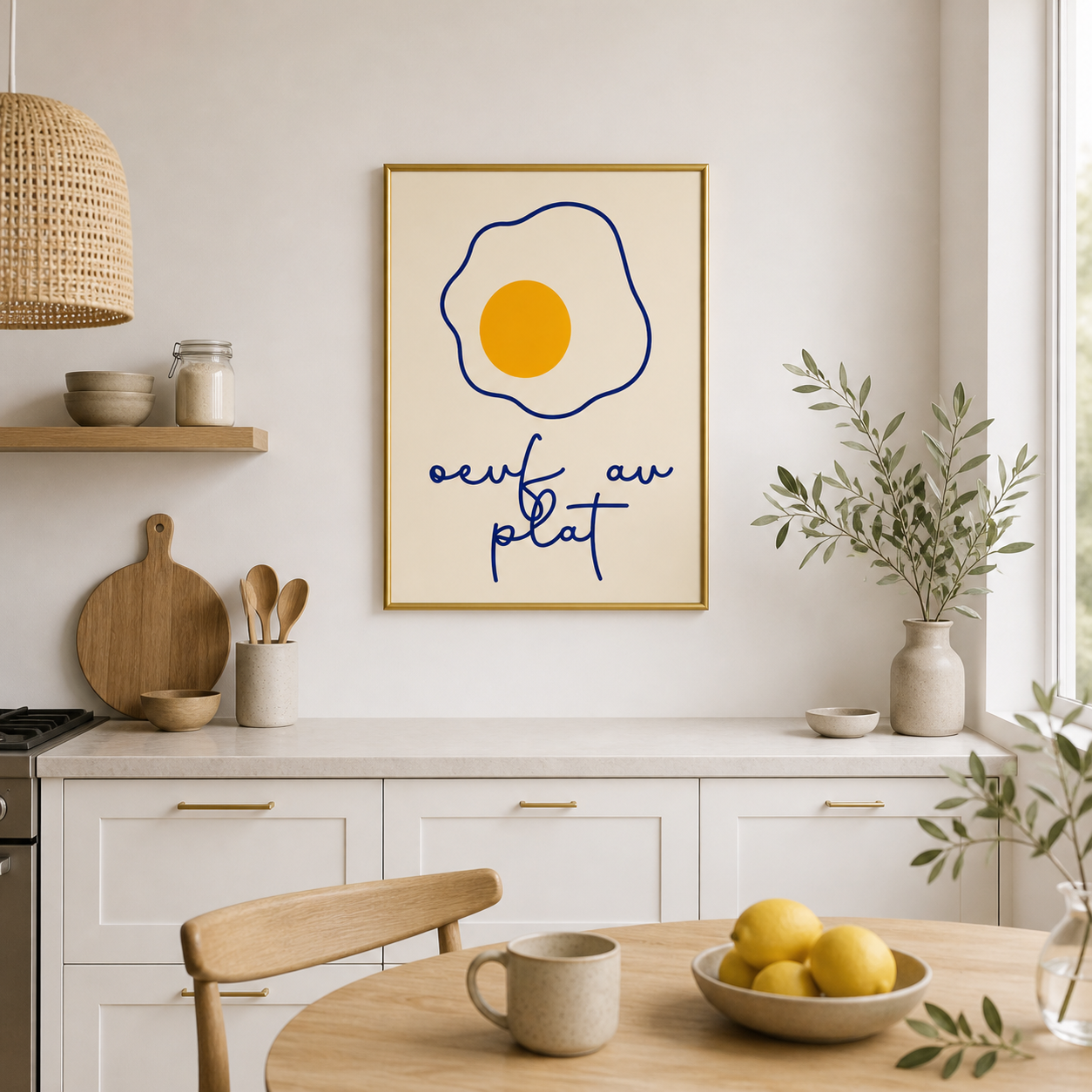 Minimal Egg Poster – Scandinavian Kitchen Wall Art
