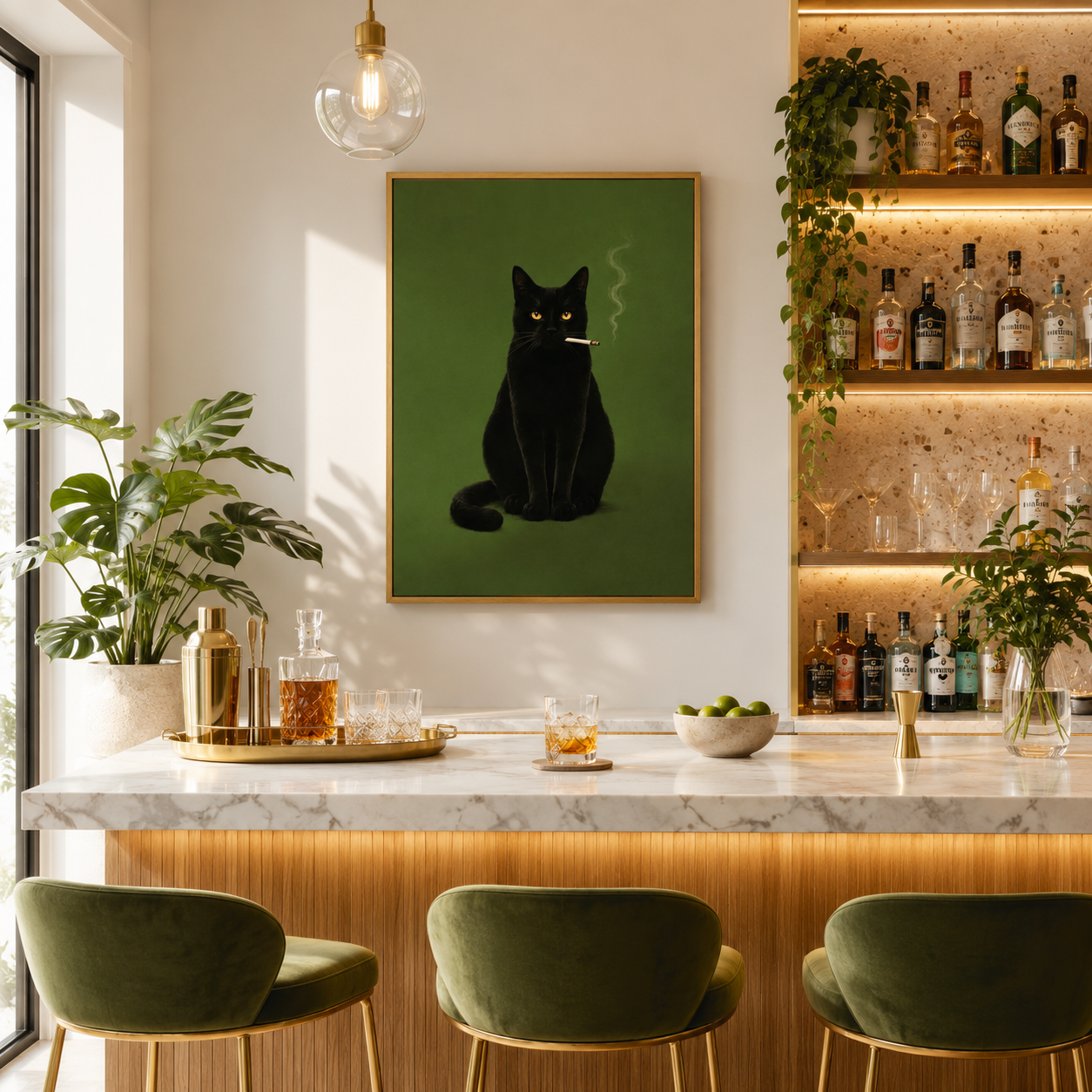 Smoke & Shadows – Black Cat Wall Art