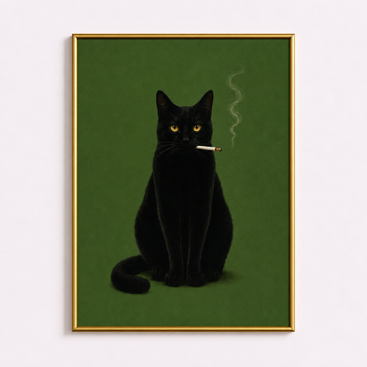 Smoke & Shadows – Black Cat Wall Art