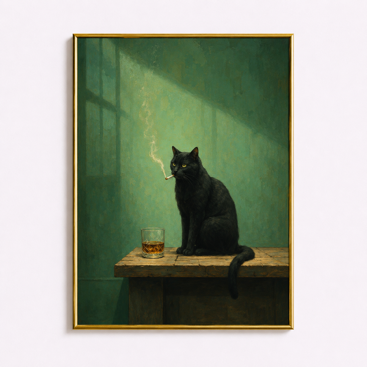 Midnight Pour – Black Cat Wall Art