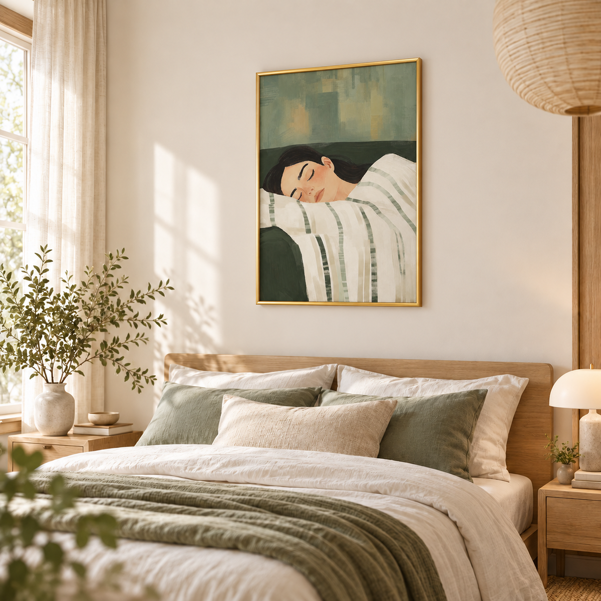 Sunday Slumber Serene Figurative Art Poster