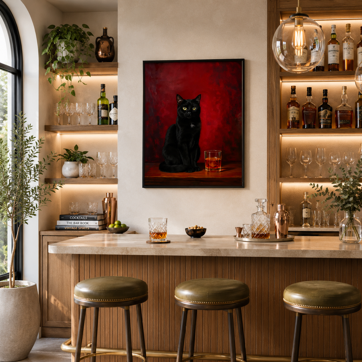 Crimson Reserve – Black Cat Wall Art