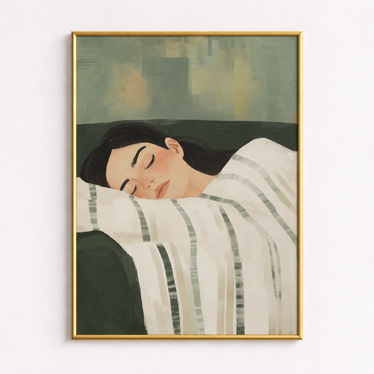 Sunday Slumber Serene Figurative Art Poster