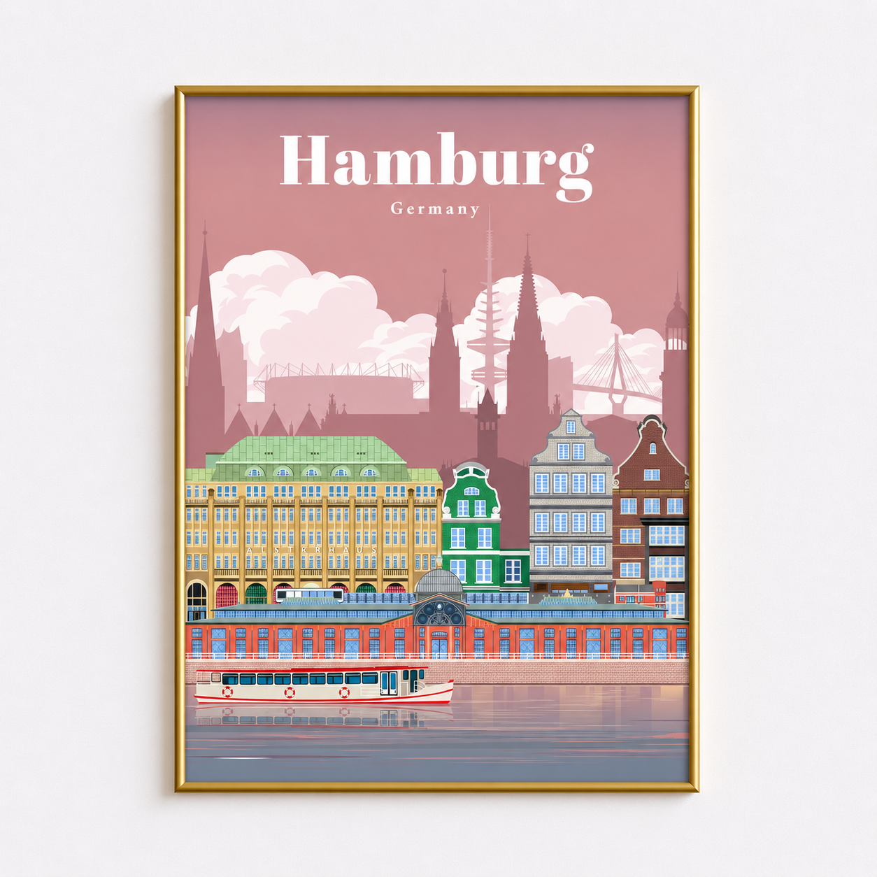 Hamburg Germany Poster – Vintage Travel Wall Art
