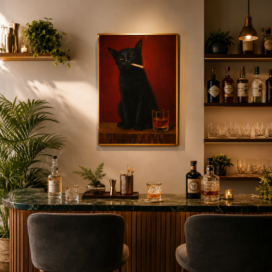 One Last Puff – Black Cat Wall Art