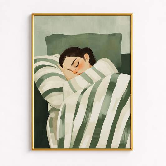 Wrapped in Quiet Cozy Figurative Art Poster
