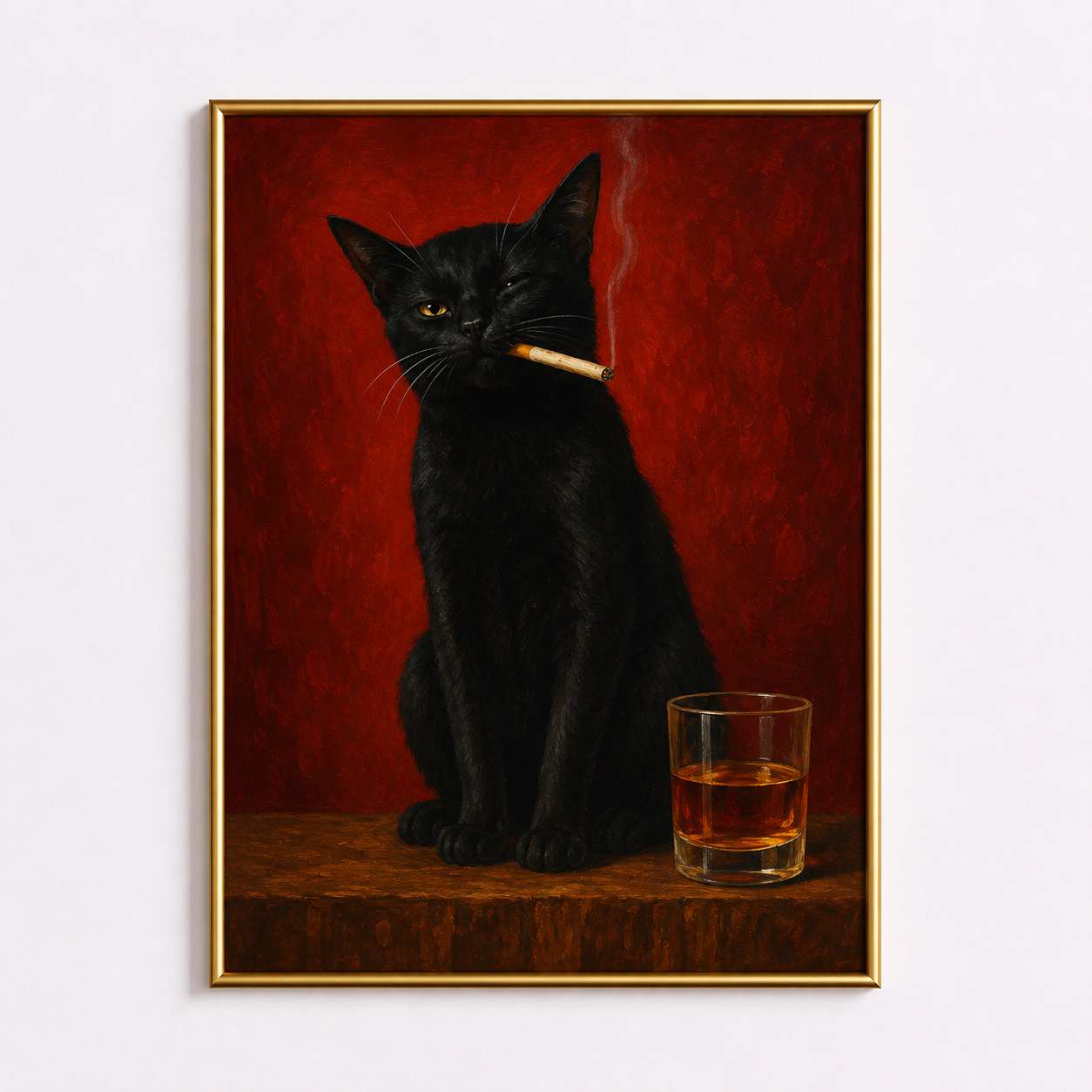 One Last Puff – Black Cat Wall Art