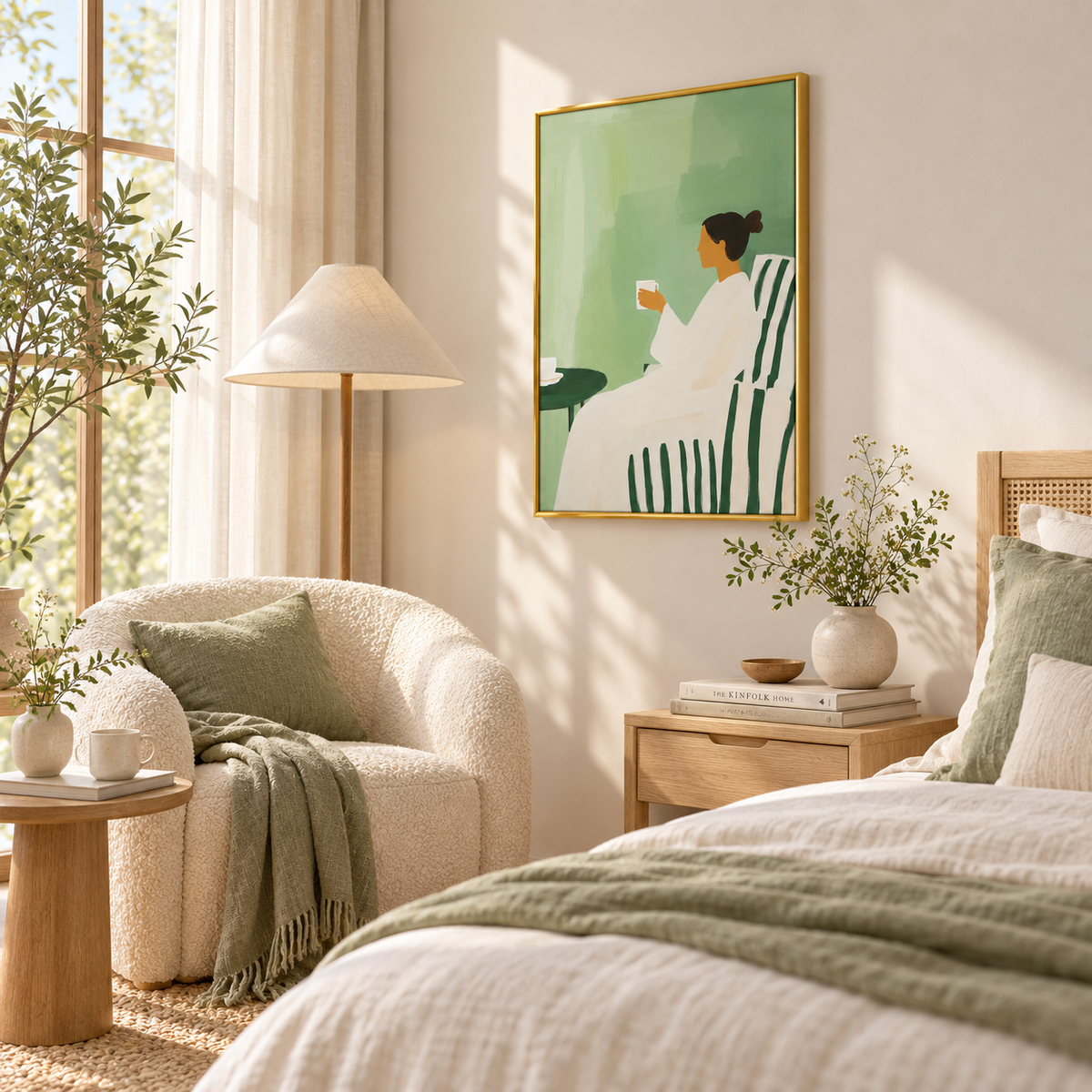 Morning Pause Serene Figurative Art Poster