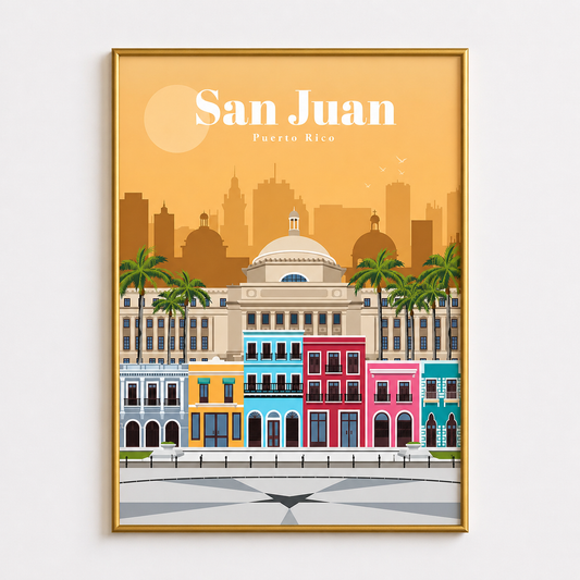 San Juan Puerto Rico Poster – Vintage Travel Wall Art