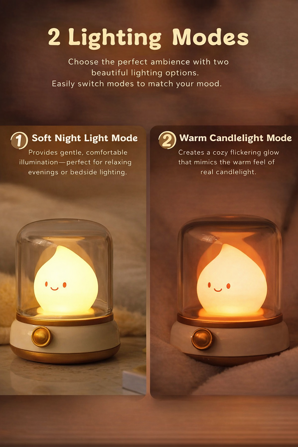 GlowFlame Dimmable Night Light