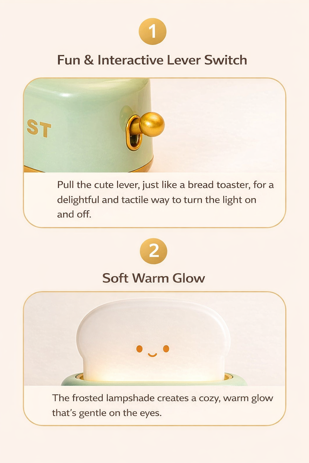 ToastGlow Rechargeable Night Light