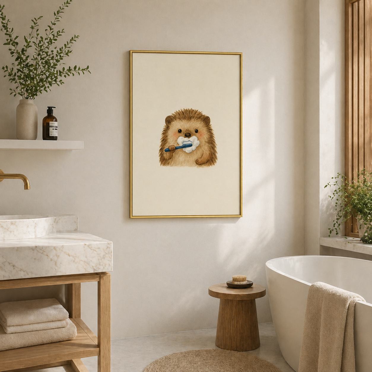 Morning Routine – Cute Hedgehog Poster