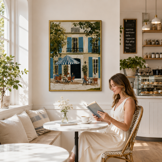 Provence Café Afternoon Poster – French Café Wall Art