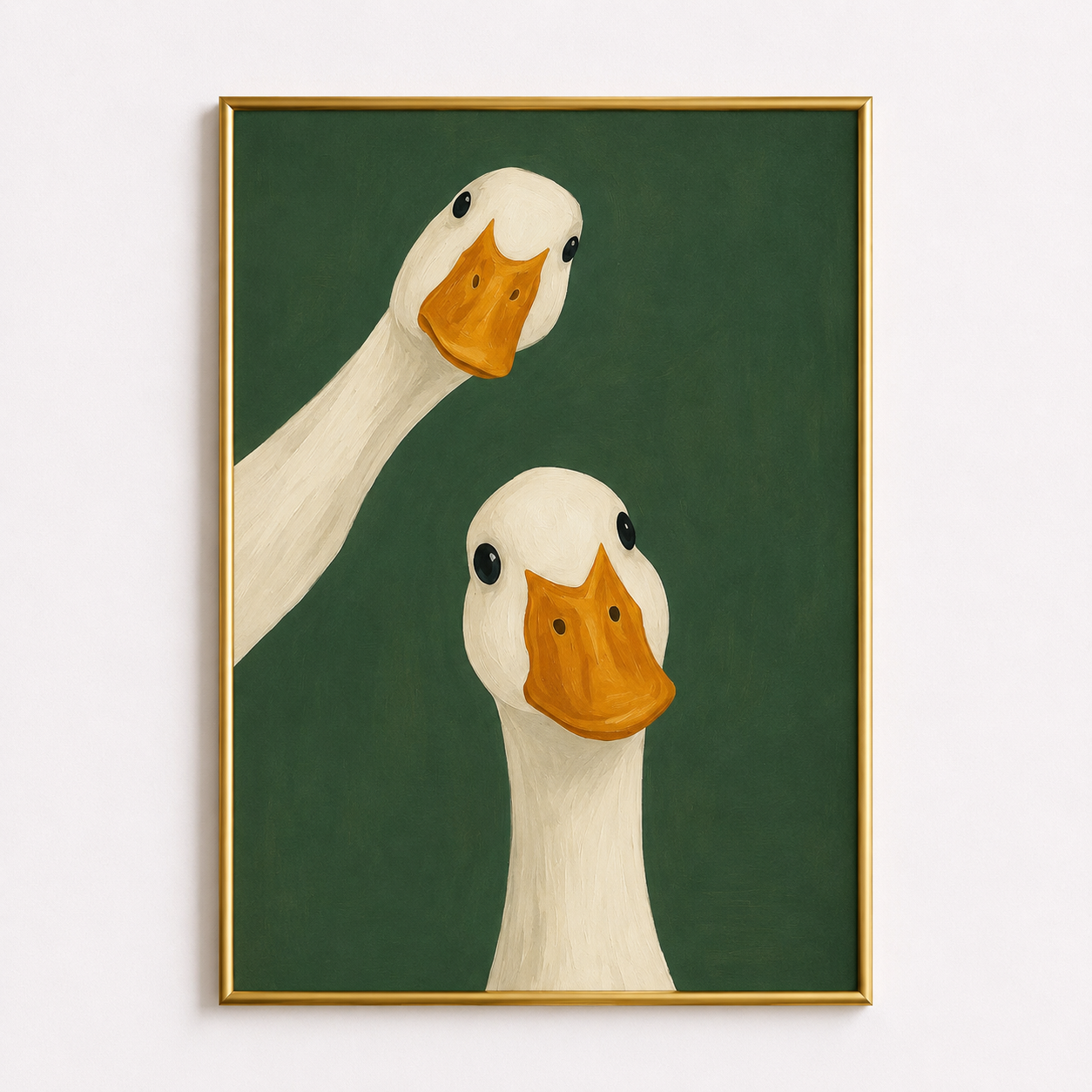 The Curious Pair Poster – Whimsical Duck Wall Art