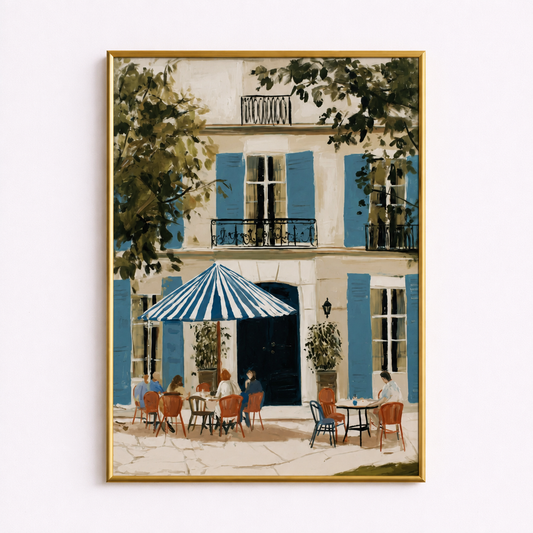 Provence Café Afternoon Poster – French Café Wall Art