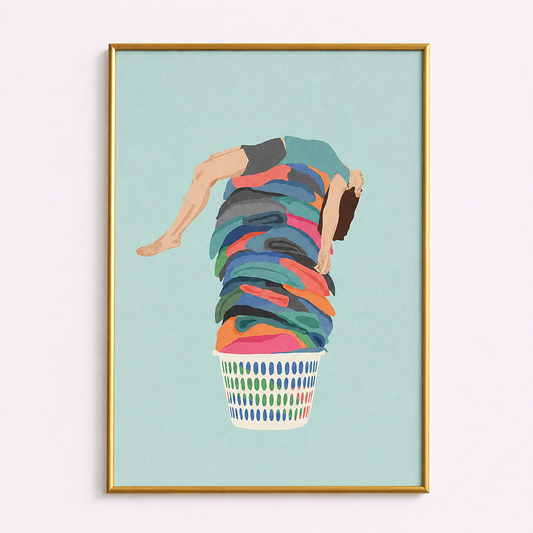 Laundry Overload Poster – Modern Laundry Room Wall Art