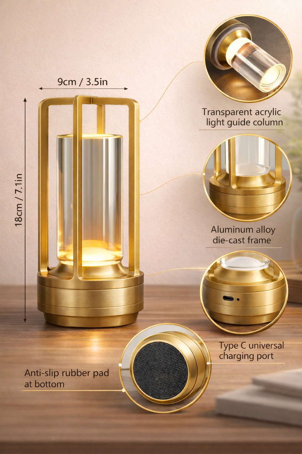 AuroraGlow Touch Table Lamp