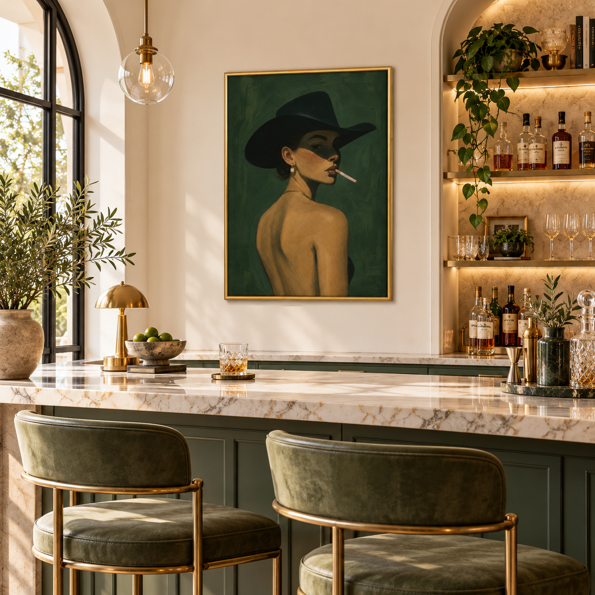 Midnight Muse Western Woman Art Poster