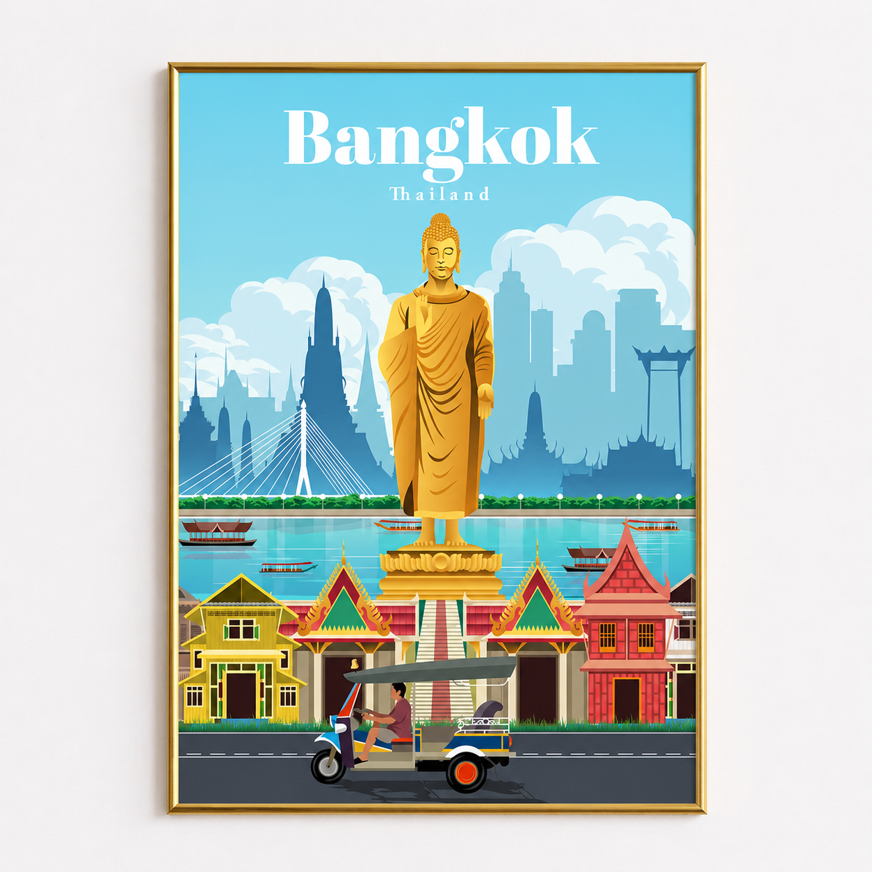Bangkok Thailand Poster – Vintage Travel Wall Art