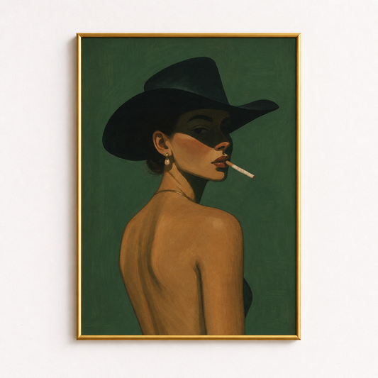 Midnight Muse Western Woman Art Poster