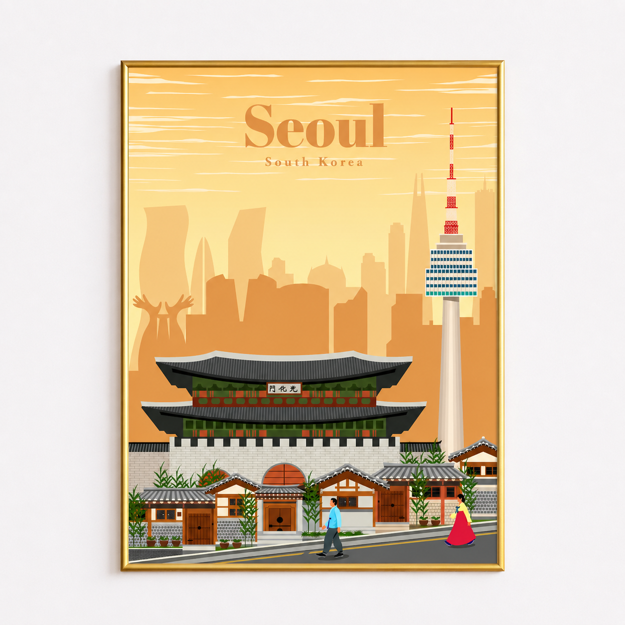 Seoul South Korea Poster – Vintage Travel Wall Art