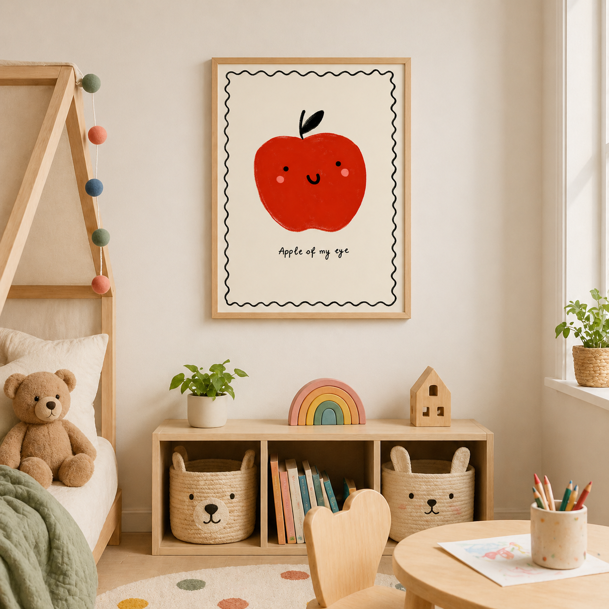 Apple of My Eye – Cute Apple Kids Wall Art Poster