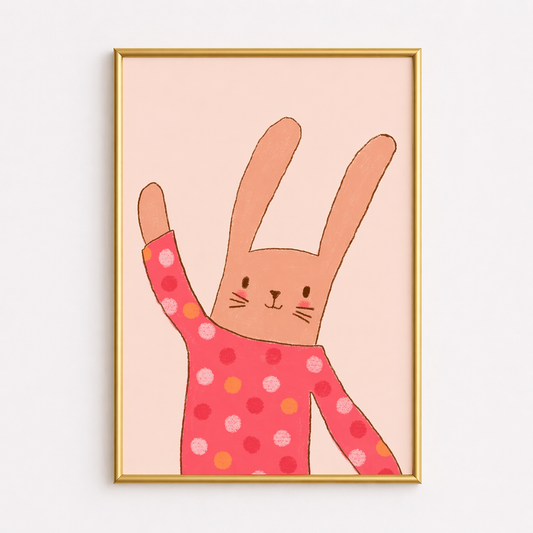 Hello Bunny – Cute Rabbit Kids Wall Art Poster