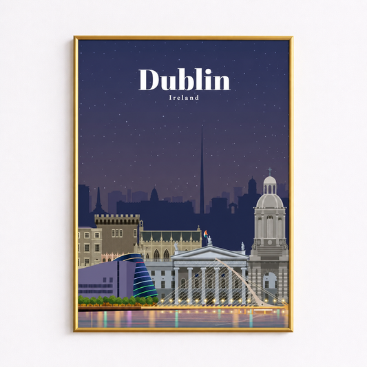 Dublin Ireland Poster – Vintage Travel Wall Art